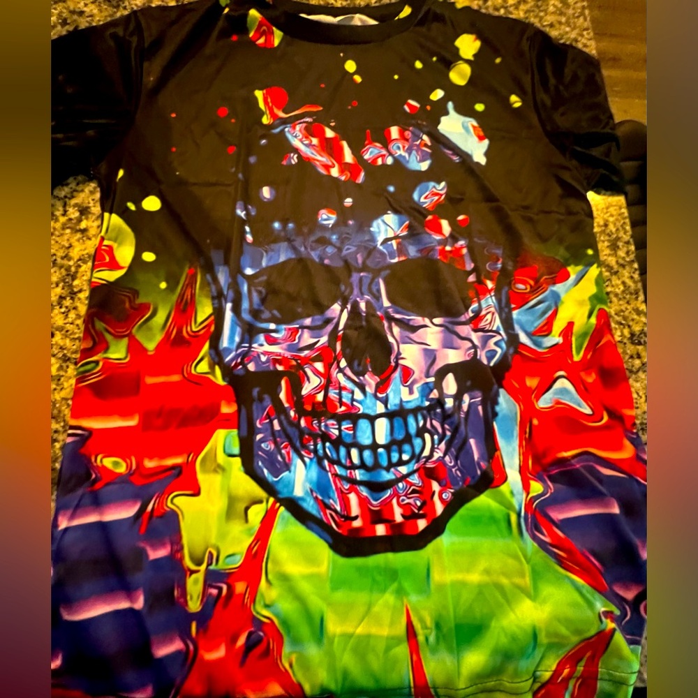 Men’s Casual Skeleton Print T -shirt